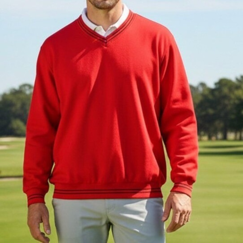 FOOTJOY Golf Shell Mens XL‎ Red Water Wind Resistant Pullover Pockets Jacket